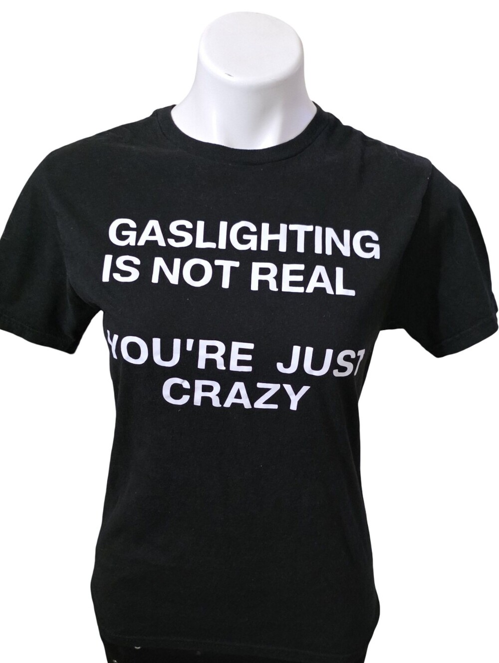 Black Graphic Tee "Gaslighting Is Not Real"